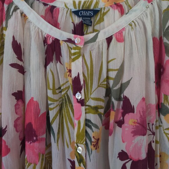 Chaps Women's Floral Multi-Colored Blouse, Size 3X - Picture 2 of 2